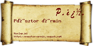 Pásztor Ármin névjegykártya