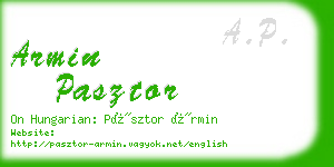 armin pasztor business card